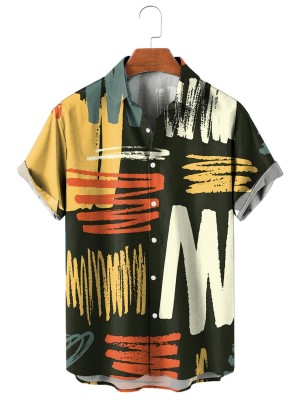 Graffiti Painted Men's Print Shirt 25599846X