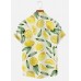 MEN'S SUMMER LEMON PRINT SHORT SLEEVE SHIRT