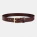 110  130CM Men Genuine Leather Solid Color Square Alloy Pin Buckle Casual Business Belt