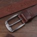 Men PU Leather Letter Pattern D  shaped Pin Buckle Vintage Casual Business Belt