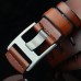 Men PU Leather Pin Buckle Belt 115 CM Plain Vintage Casual Business Belt