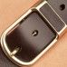 110  130 CM Men Soft PU Solid Color Alloy D  shaped Pin Buckle Casual Business Belt