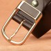 110  130 CM Men Soft PU Solid Color Alloy D  shaped Pin Buckle Casual Business Belt