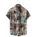 Men's Casual Lapel Printed Short Sleeve Shirt 45340140M