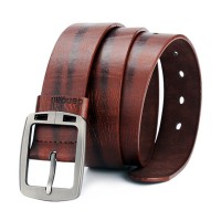 110  125cm Men’s PU Leather Vintage Alloy Buckle Pin Buckle Business Belt