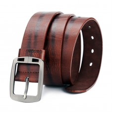 110  125cm Men’s PU Leather Vintage Alloy Buckle Pin Buckle Business Belt