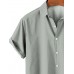 Men's Lapel Solid Color Casual Short Sleeve Shirt