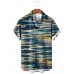 Men's Abstract Graphic Print Breathable Casual Short Sleeve Shirt