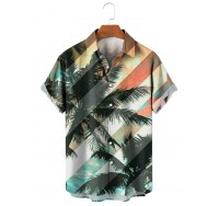 Men's Palm Stripe Print Shirt 57509228X