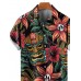 Men's Hawaiian Tikki Mask Skull Flower Short Sleeve Shirt