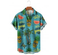 Holiday Pineapple Skull Print Shirt 22472432X