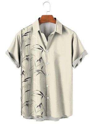 Men's Casual Bamboo Print Shirt 74277394X