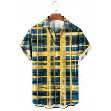 Men's Vintage British Check Casual Short Sleeve Shirt