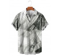 Hawaiian Palm Leaf Print Shirt 13857109X