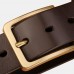 110  130CM Men Genuine Leather Solid Color Square Alloy Pin Buckle Casual Business Belt