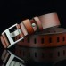 Men PU Leather Pin Buckle Belt 115 CM Plain Vintage Casual Business Belt